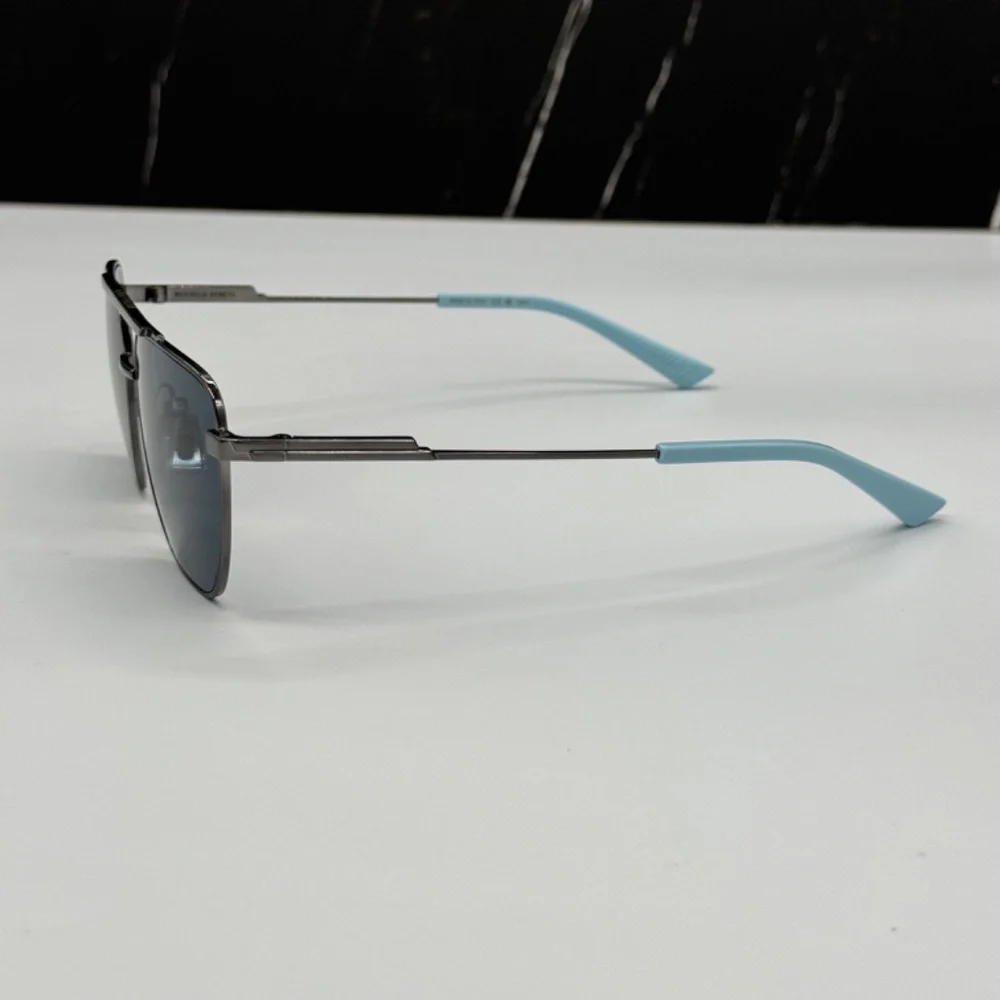 NEW BV1236S 004 BOTTEGA VENETA AVIATOR GREY BLUE UNISEX SUNGLASSES